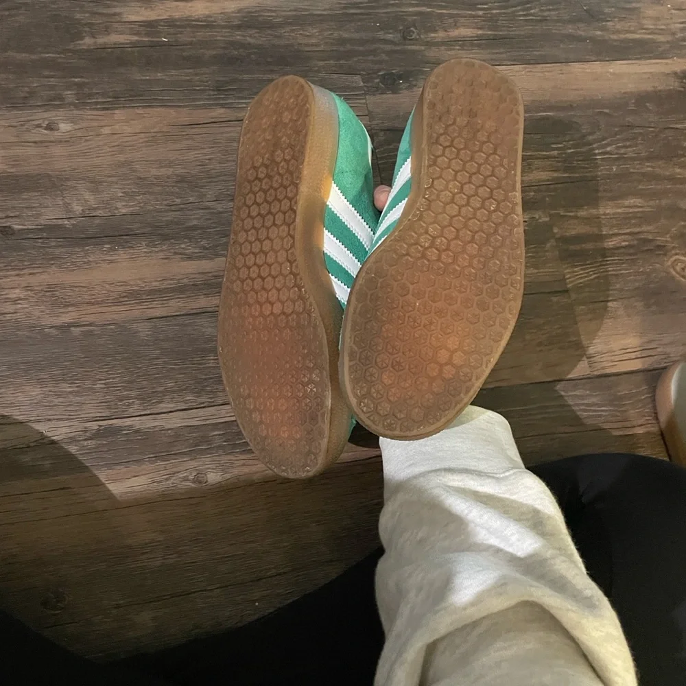 adidas Originals Men's Gazelle Shoes, Green Court Gum - Picture 13 of 16